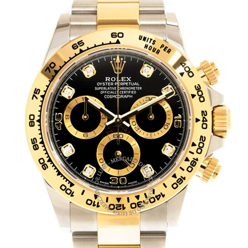 Relógio Cosmograph Daytona Cronógrafo Automático Diamante Mostrador Preto 40 mm - Mercado de Luxo - O Maior E-Commerce de Bens, Produtos e Serviços de Luxo do Brasil.