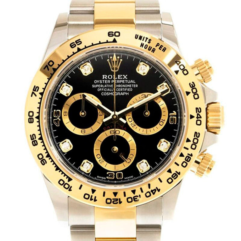 Relógio Cosmograph Daytona Cronógrafo Automático Diamante Mostrador Preto 40 mm - Mercado de Luxo - O Maior E-Commerce de Bens, Produtos e Serviços de Luxo do Brasil.