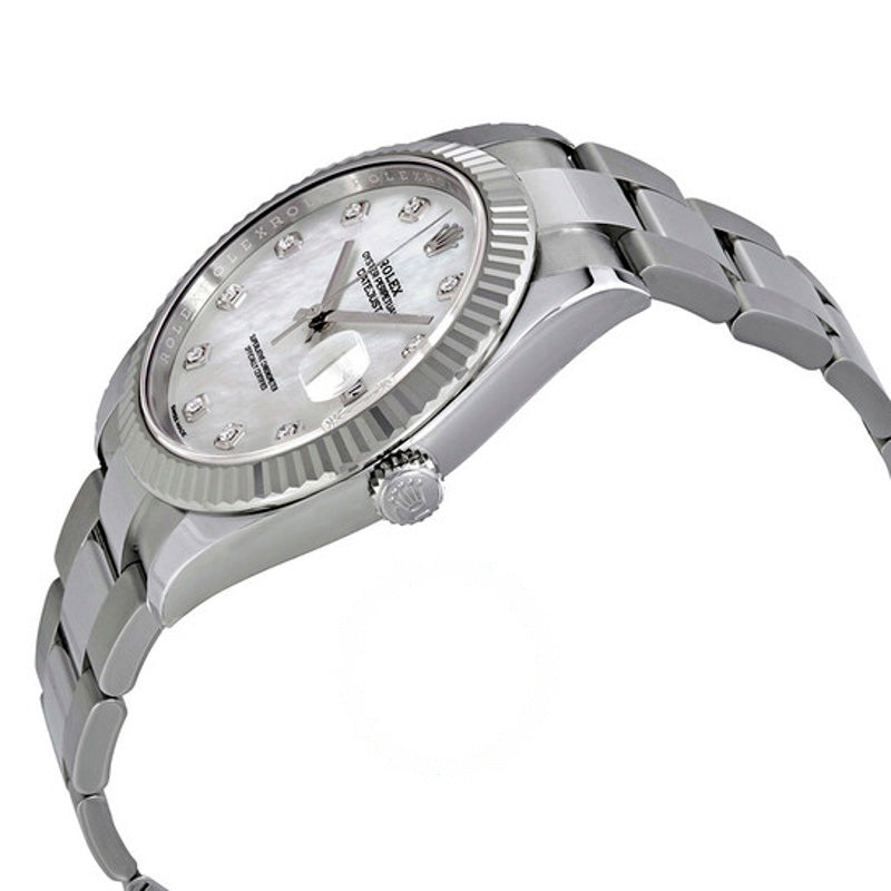 Relógio Datejust 41 Automático Mostrador de Diamante em Madrepérola Branca 41 mm - Mercado de Luxo - O Maior E-Commerce de Bens, Produtos e Serviços de Luxo do Brasil.