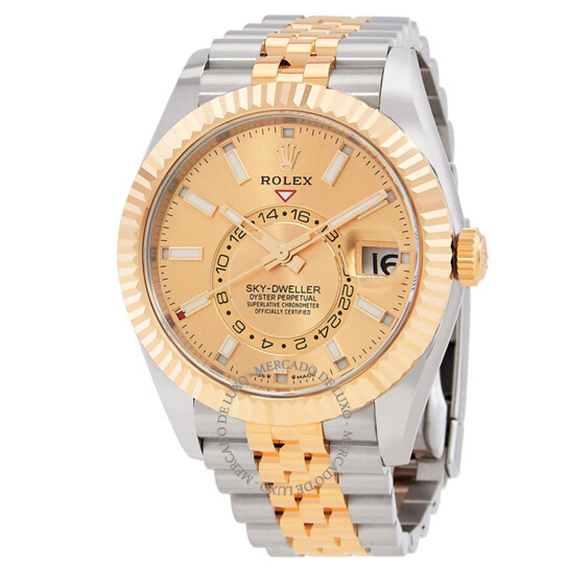 Relógio Sky Dweller GMT Cronômetro Automático Mostrador Champanhe  - Mercado de Luxo - O Maior E-Commerce de Bens, Produtos e Serviços de Luxo do Brasil.
