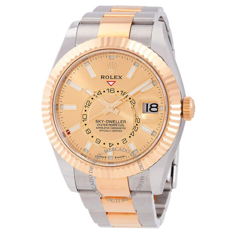 Relógio Sky Dweller GMT Cronômetro Automático Mostrador Champanhe 42 mm - Mercado de Luxo - O Maior E-Commerce de Bens, Produtos e Serviços de Luxo do Brasil.