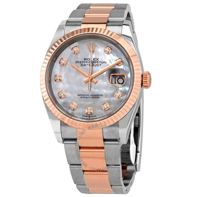 Relógio Datejust 36 Automático Madrepérola Mostrador de Diamante 36 mm - Mercado de Luxo - O Maior E-Commerce de Bens, Produtos e Serviços de Luxo do Brasil.