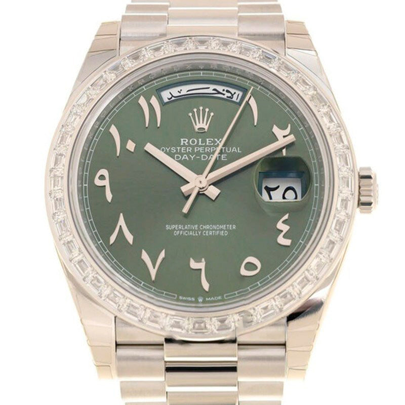 Relógio Day-Date Cronômetro Automático Mostrador Verde Diamante 40 mm - Mercado de Luxo - O Maior E-Commerce de Bens, Produtos e Serviços de Luxo do Brasil.