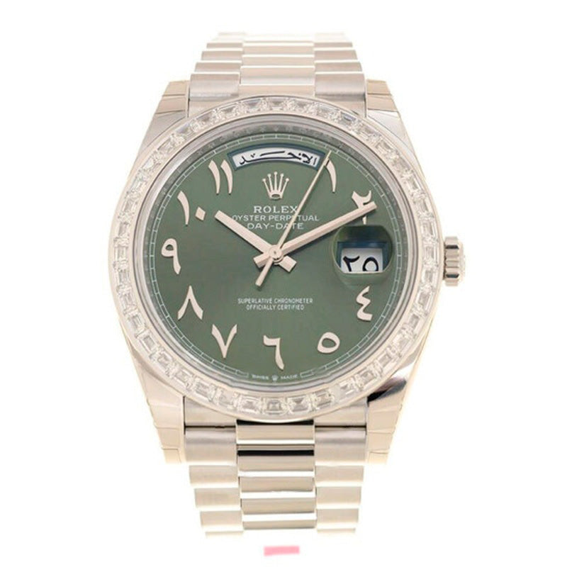 Relógio Day-Date Cronômetro Automático Mostrador Verde Diamante 40 mm - Mercado de Luxo - O Maior E-Commerce de Bens, Produtos e Serviços de Luxo do Brasil.