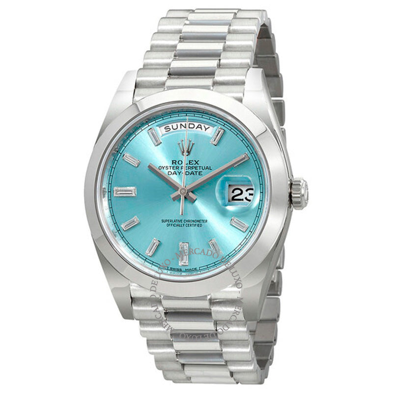 Relógio Oyster Perpetual Day-Date Ice Blue Baguette Dial  - Mercado de Luxo - O Maior E-Commerce de Bens, Produtos e Serviços de Luxo do Brasil.
