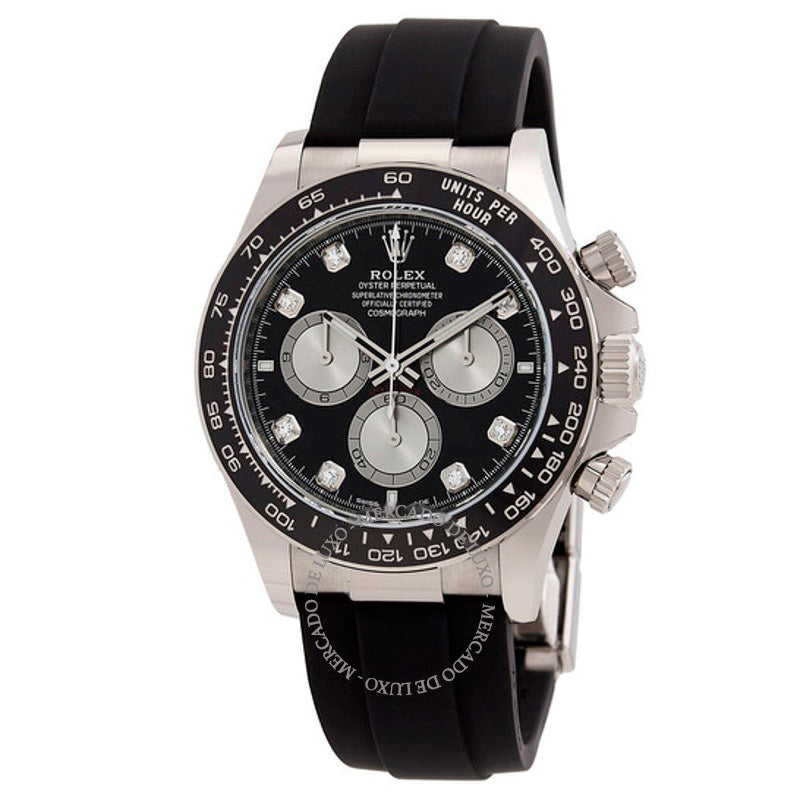 Relógio Daytona Cronógrafo Automático Diamante Mostrador Preto 40 mm - Mercado de Luxo - O Maior E-Commerce de Bens, Produtos e Serviços de Luxo do Brasil.