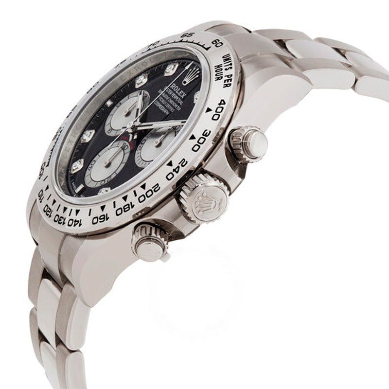 Relógio Daytona Cronógrafo Automático Diamante Mostrador Preto 40 mm - Mercado de Luxo - O Maior E-Commerce de Bens, Produtos e Serviços de Luxo do Brasil.