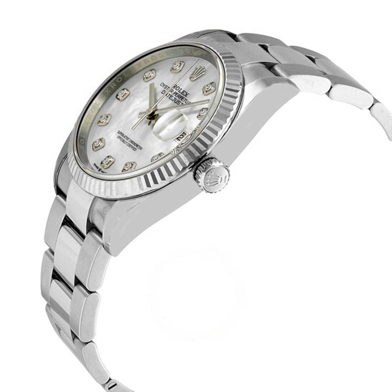 Relógio Datejust 36 Mostrador de Diamante em Madrepérola Branca 36 mm - Mercado de Luxo - O Maior E-Commerce de Bens, Produtos e Serviços de Luxo do Brasil.