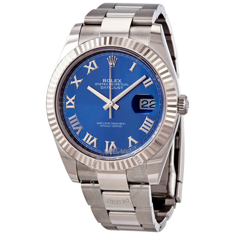 Relógio Oyster Perpetual Datejust Automático Mostrador Azul 41 mm - Mercado de Luxo - O Maior E-Commerce de Bens, Produtos e Serviços de Luxo do Brasil.