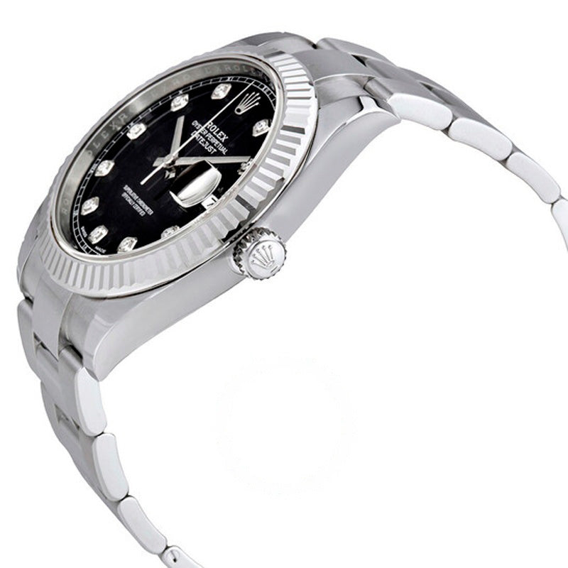 Relógio Oyster Perpetual Datejust Mostrador Diamante Preto 41 mm - Mercado de Luxo - O Maior E-Commerce de Bens, Produtos e Serviços de Luxo do Brasil.