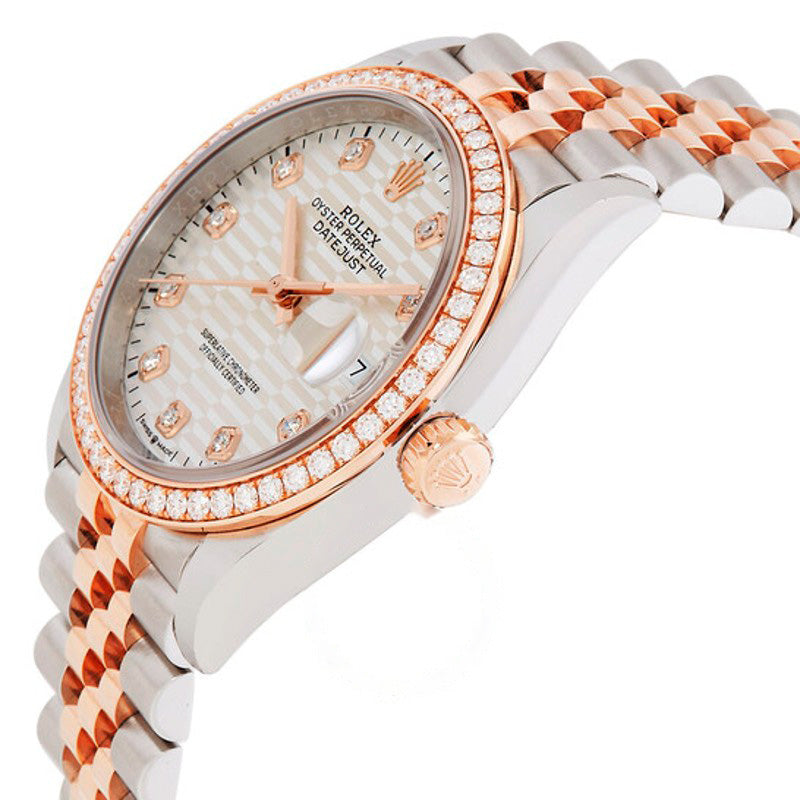 Relógio Datejust 36 Mostrador de Diamante com Motivo de Palma em Prata 36 mm - Mercado de Luxo - O Maior E-Commerce de Bens, Produtos e Serviços de Luxo do Brasil.