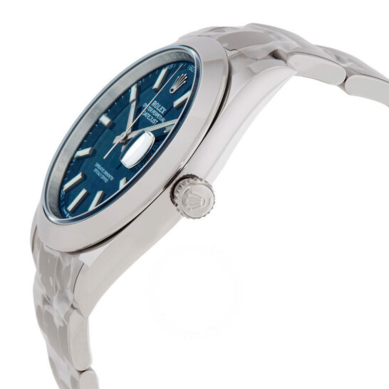 Relógio Datejust 41 Mostrador com motivo canelado azul brilhante 41 mm - Mercado de Luxo - O Maior E-Commerce de Bens, Produtos e Serviços de Luxo do Brasil.