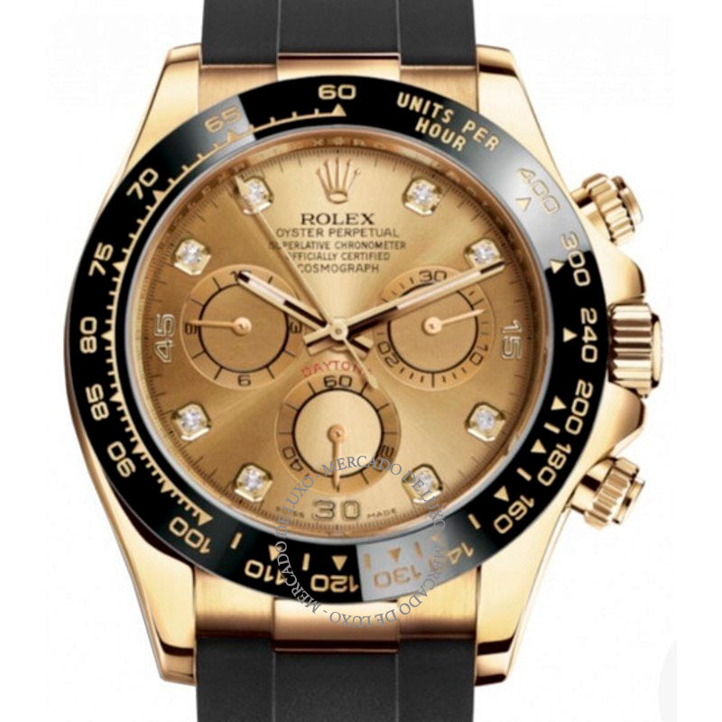 Relógio Cosmograph Daytona Champagne Mostrador Diamante 40 mm - Mercado de Luxo - O Maior E-Commerce de Bens, Produtos e Serviços de Luxo do Brasil.