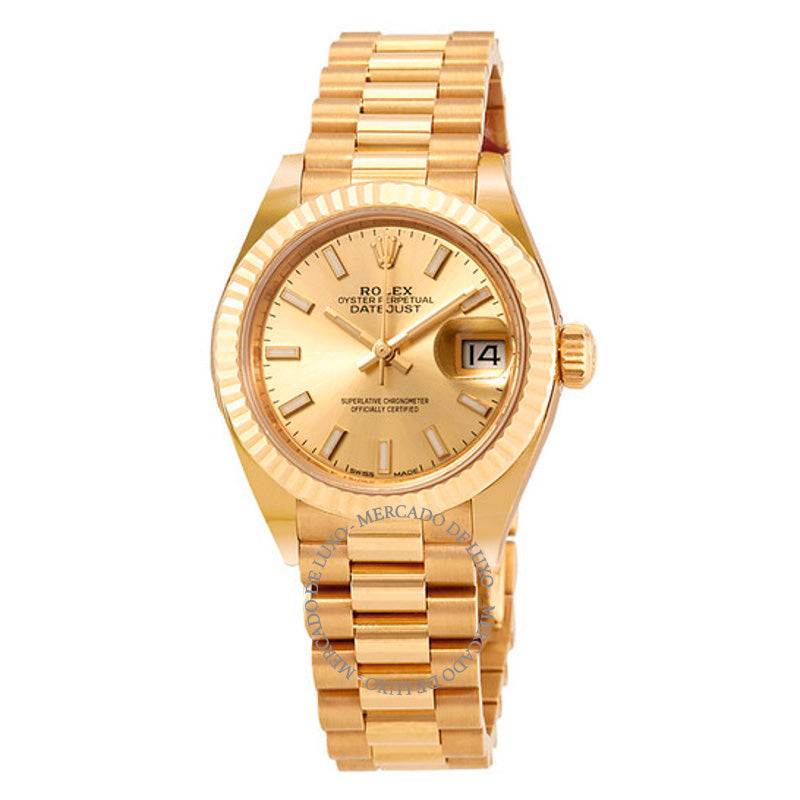Relógio Oyster Perpetual Datejust Champagne Dial 28 mm - Mercado de Luxo - O Maior E-Commerce de Bens, Produtos e Serviços de Luxo do Brasil.