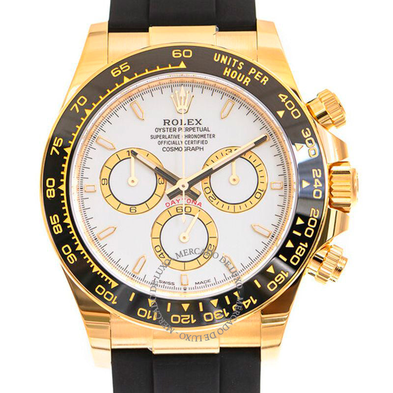 Relógio Daytona Cronógrafo Automático Mostrador Branco 40 mm - Mercado de Luxo - O Maior E-Commerce de Bens, Produtos e Serviços de Luxo do Brasil.