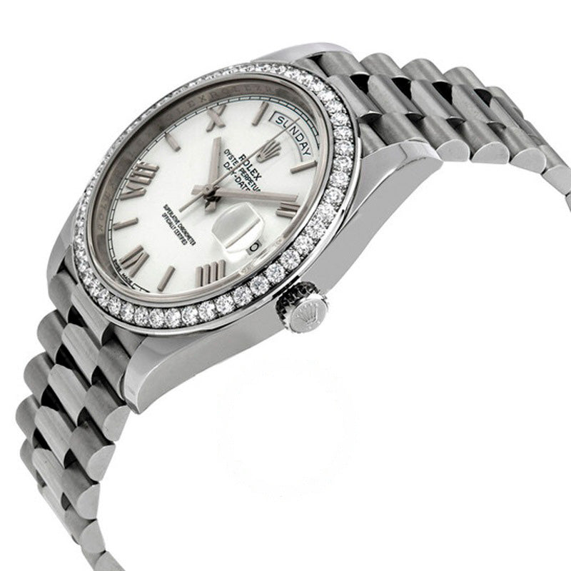 Relógio Day-Date 40 Automático Diamante Mostrador Branco 40 mm - Mercado de Luxo - O Maior E-Commerce de Bens, Produtos e Serviços de Luxo do Brasil.
