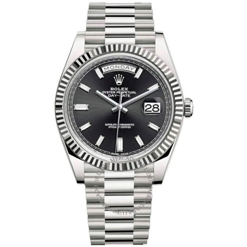 Relógio Day-Date 40 Automático Mostrador Diamante Preto 40 mm - Mercado de Luxo - O Maior E-Commerce de Bens, Produtos e Serviços de Luxo do Brasil.