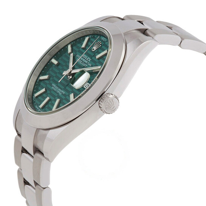 Relógio Datejust 41 Mostrador com motivo canelado verde menta 41 mm - Mercado de Luxo - O Maior E-Commerce de Bens, Produtos e Serviços de Luxo do Brasil.