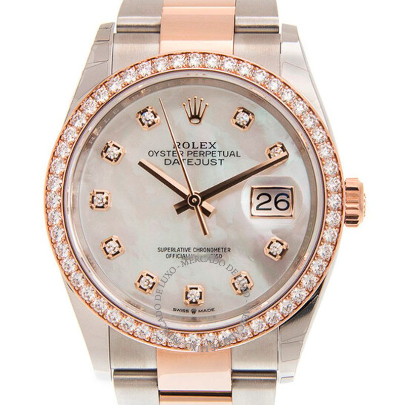 Relógio Datejust 36 Mostrador de Diamante em Madrepérola 36 mm - Mercado de Luxo - O Maior E-Commerce de Bens, Produtos e Serviços de Luxo do Brasil.
