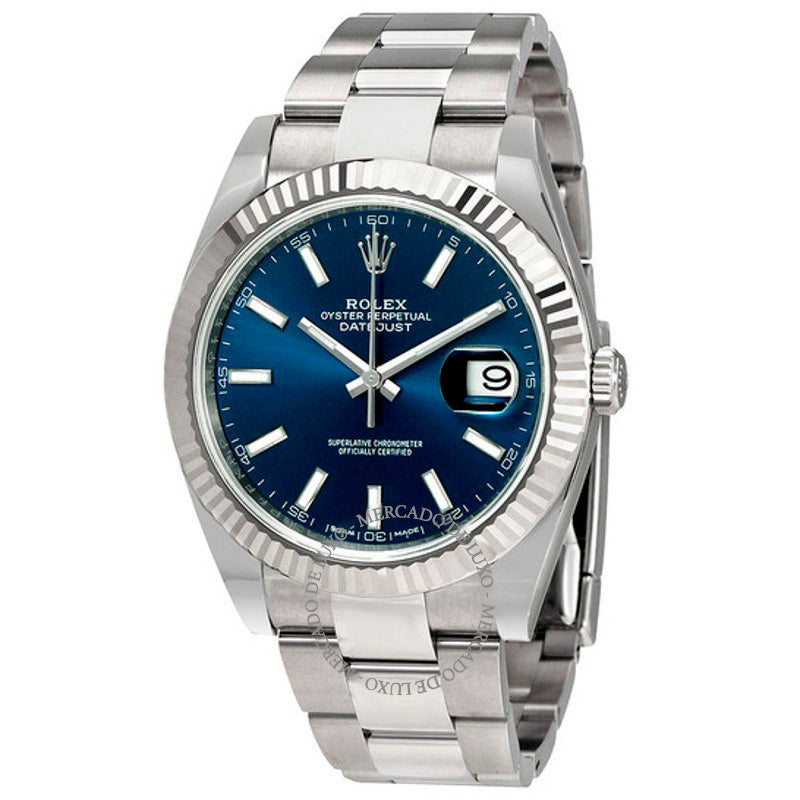 Relógio Oyster Perpetual Datejust 41 Mostrador Azul 41 mm - Mercado de Luxo - O Maior E-Commerce de Bens, Produtos e Serviços de Luxo do Brasil.