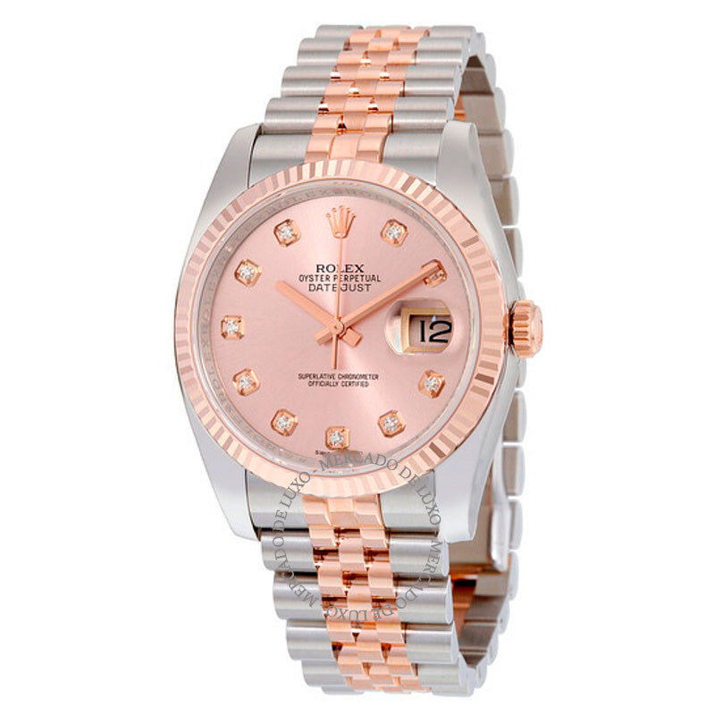 Relógio Oyster Perpetual Datejust 36 Mostrador Rosa 36 mm - Mercado de Luxo - O Maior E-Commerce de Bens, Produtos e Serviços de Luxo do Brasil.