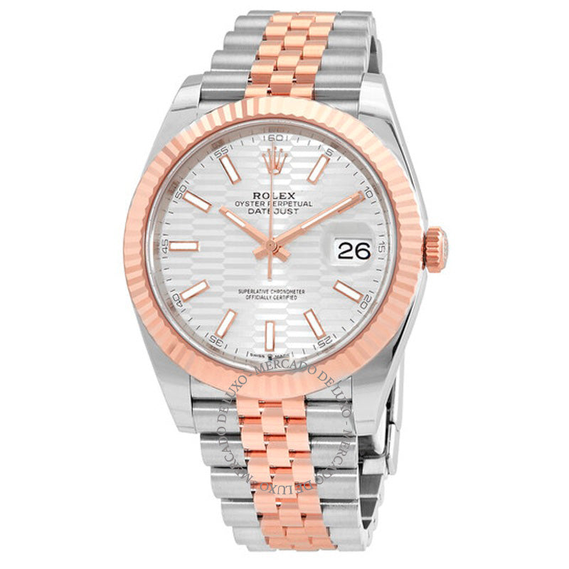 Relógio Datejust 41 Prata Mostrador com Motivo Canelado 41 mm - Mercado de Luxo - O Maior E-Commerce de Bens, Produtos e Serviços de Luxo do Brasil.