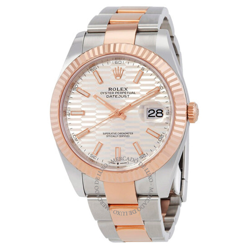 Relógio Datejust 41 Prata Mostrador com Motivo Canelado 41 mm - Mercado de Luxo - O Maior E-Commerce de Bens, Produtos e Serviços de Luxo do Brasil.