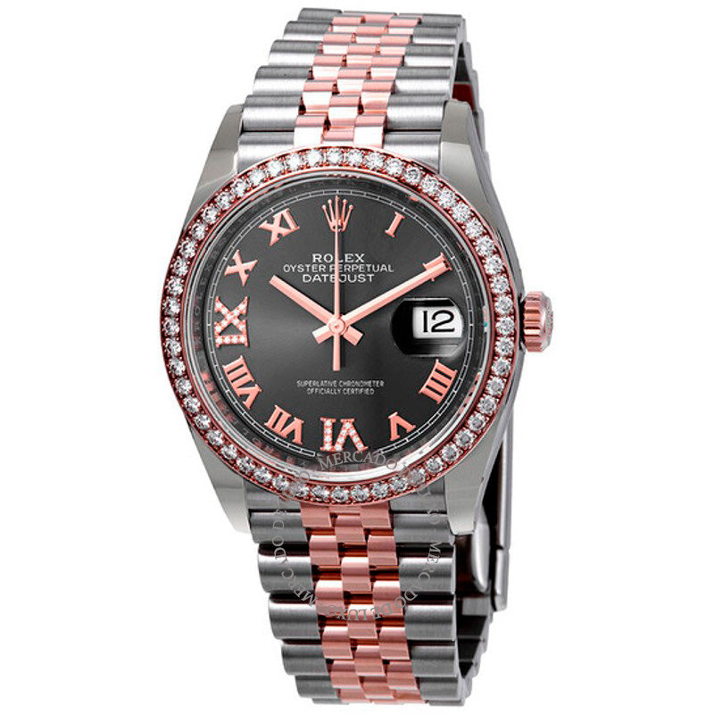 Relógio Datejust 36 Mostrador de diamantes de ródio escuro 36 mm - Mercado de Luxo - O Maior E-Commerce de Bens, Produtos e Serviços de Luxo do Brasil.