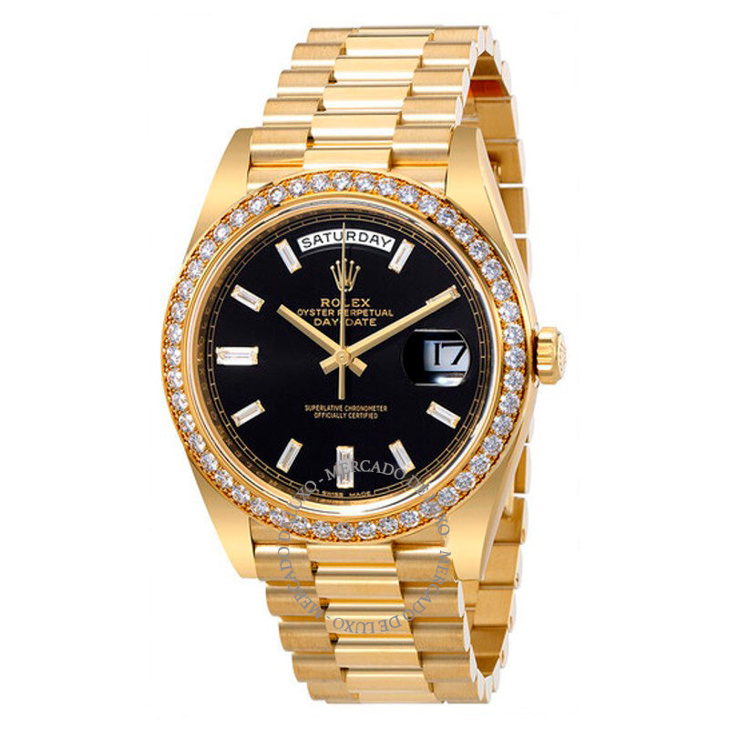 Relógio Oyster Perpetual Day-Date Mostrador Preto 40 mm - Mercado de Luxo - O Maior E-Commerce de Bens, Produtos e Serviços de Luxo do Brasil.