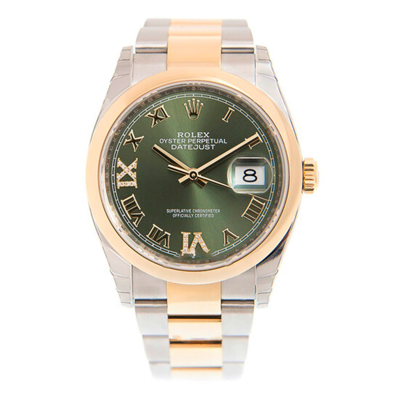 Relógio Datejust 36 Mostrador de Diamante Verde Oliva 36 mm - Mercado de Luxo - O Maior E-Commerce de Bens, Produtos e Serviços de Luxo do Brasil.