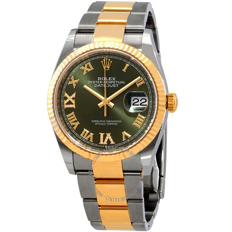 Relógio Datejust 36 Mostrador de Diamante Verde Oliva 36 mm - Mercado de Luxo - O Maior E-Commerce de Bens, Produtos e Serviços de Luxo do Brasil.