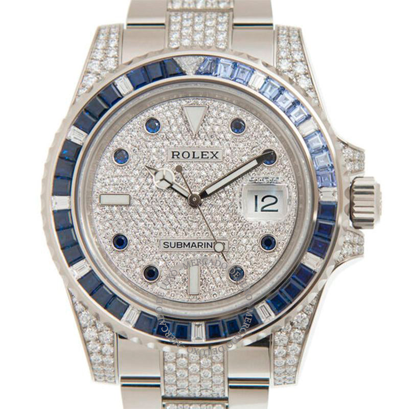 Relógio Submariner Diamond Mostrador prateado 40 mm - Mercado de Luxo - O Maior E-Commerce de Bens, Produtos e Serviços de Luxo do Brasil.