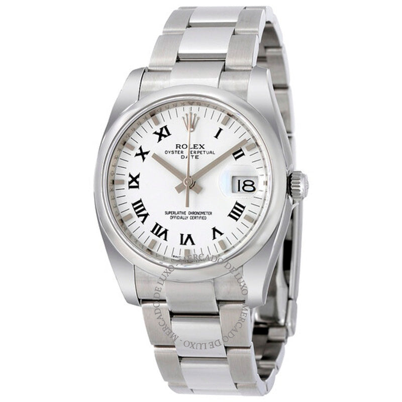 Relógio Oyster Perpetual Date 34 Mostrador Branco 34 mm - Mercado de Luxo - O Maior E-Commerce de Bens, Produtos e Serviços de Luxo do Brasil.