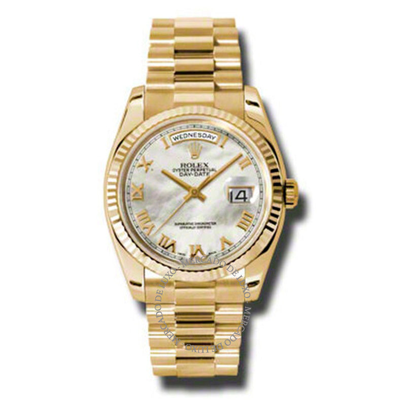 Relógio Mostrador em madrepérola branca Day-Date 36 mm - Mercado de Luxo - O Maior E-Commerce de Bens, Produtos e Serviços de Luxo do Brasil.