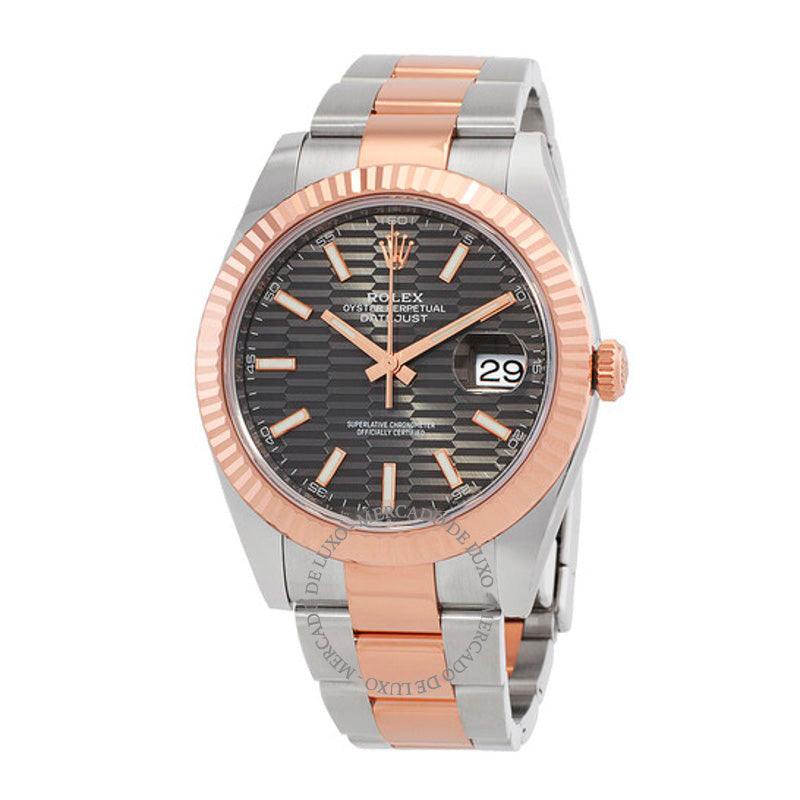 Relógio Datejust 41 Mostrador com motivo canelado em ardósia 41 mm - Mercado de Luxo - O Maior E-Commerce de Bens, Produtos e Serviços de Luxo do Brasil.