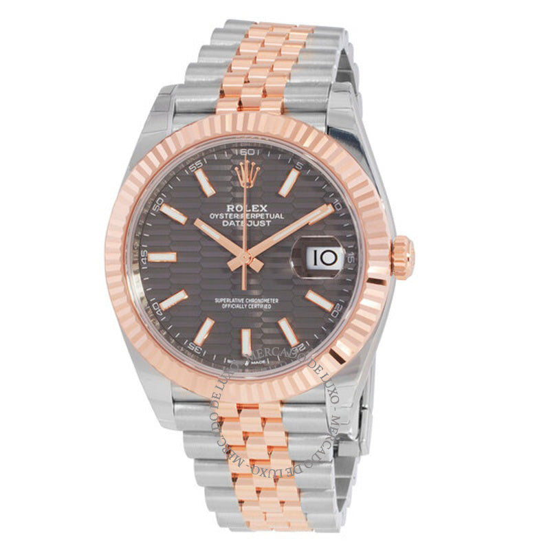 Relógio Datejust 41 Mostrador com motivo canelado em ardósia  - Mercado de Luxo - O Maior E-Commerce de Bens, Produtos e Serviços de Luxo do Brasil.