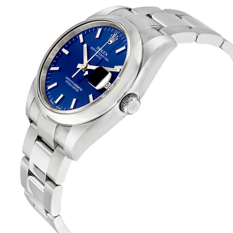 Relógio Oyster Perpetual Date 34 Mostrador Azul 34 mm - Mercado de Luxo - O Maior E-Commerce de Bens, Produtos e Serviços de Luxo do Brasil.