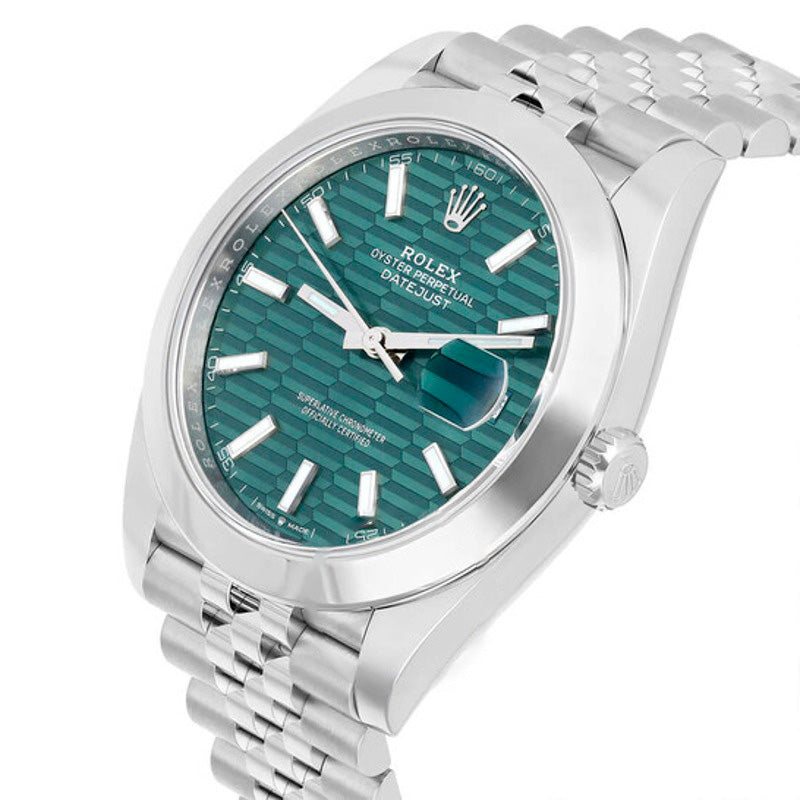 Relógio Datejust 41 Mostrador canelado verde menta 41 mm - Mercado de Luxo - O Maior E-Commerce de Bens, Produtos e Serviços de Luxo do Brasil.
