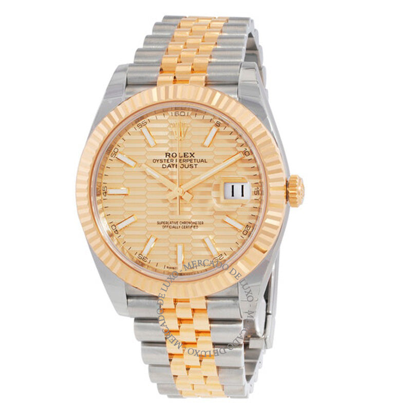Relógio Datejust 41 Mostrador Dourado com Motivo Canelado 41 mm - Mercado de Luxo - O Maior E-Commerce de Bens, Produtos e Serviços de Luxo do Brasil.