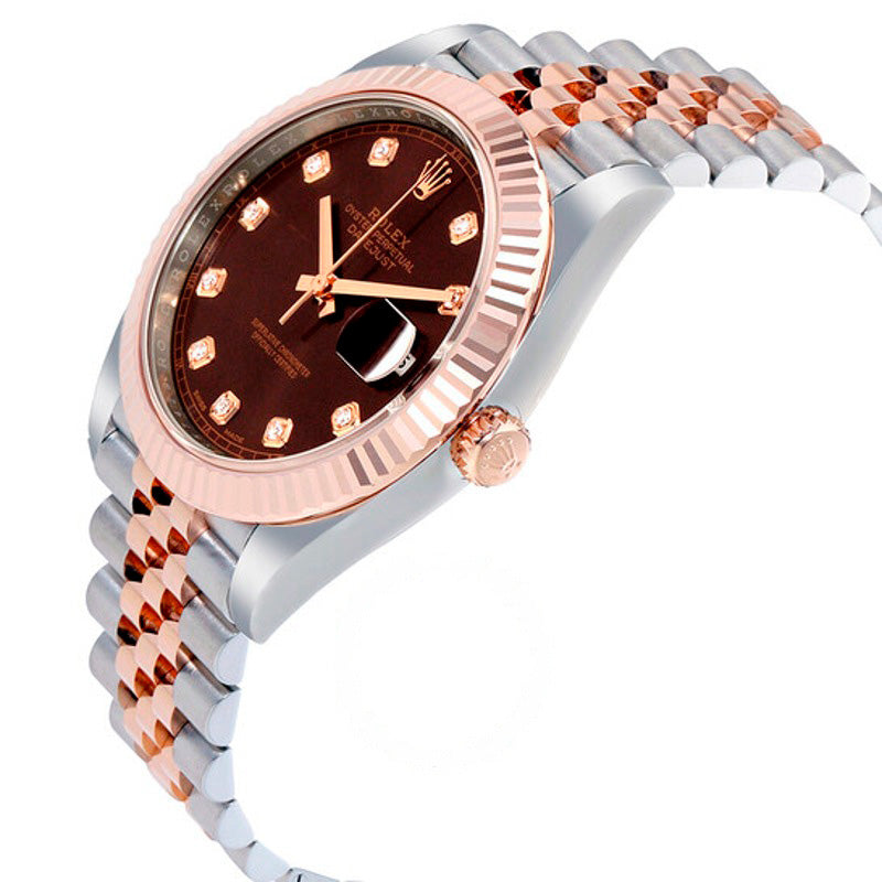 Relógio Datejust 41 Mostrador Chocolate Diamante 41 mm - Mercado de Luxo - O Maior E-Commerce de Bens, Produtos e Serviços de Luxo do Brasil.