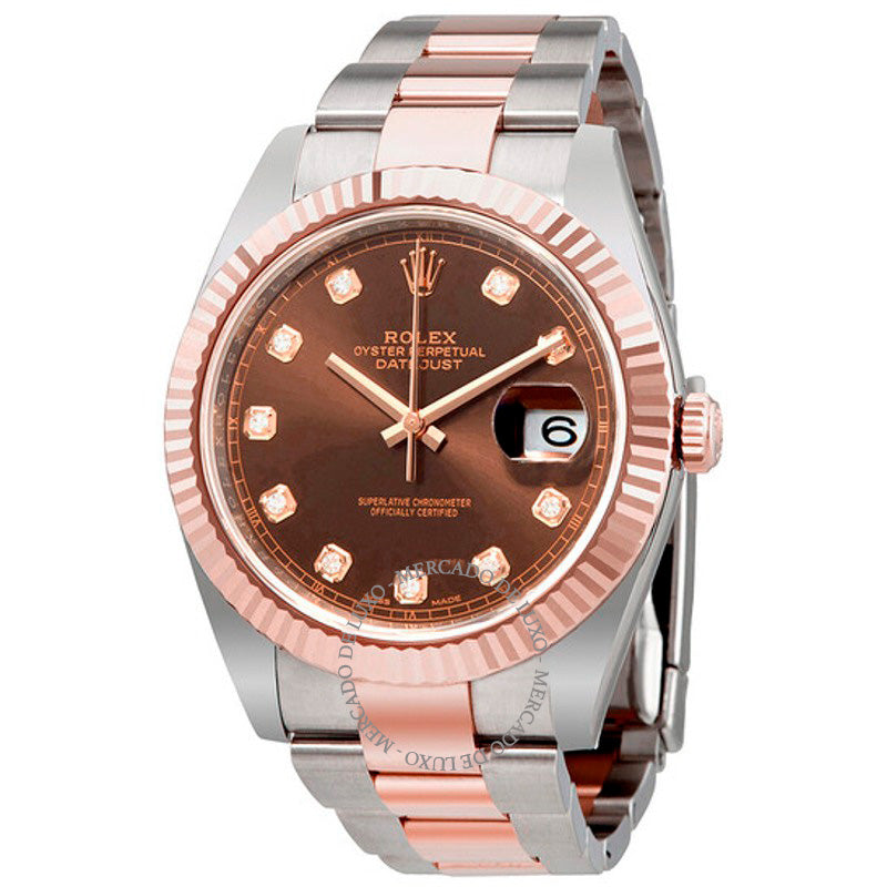 Relógio Datejust 41 Mostrador Chocolate Diamante 41 mm - Mercado de Luxo - O Maior E-Commerce de Bens, Produtos e Serviços de Luxo do Brasil.
