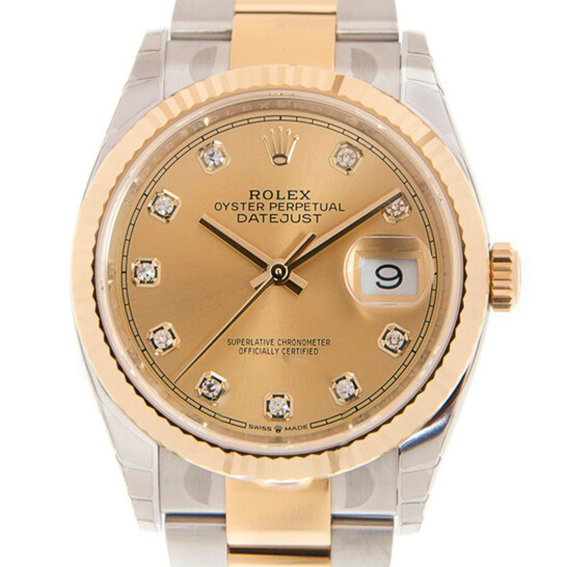 Relógio Datejust 36 Champagne Mostrador de Diamante 36 mm - Mercado de Luxo - O Maior E-Commerce de Bens, Produtos e Serviços de Luxo do Brasil.