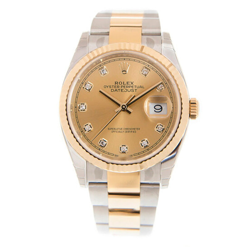 Relógio Datejust 36 Champagne Mostrador de Diamante 36 mm - Mercado de Luxo - O Maior E-Commerce de Bens, Produtos e Serviços de Luxo do Brasil.