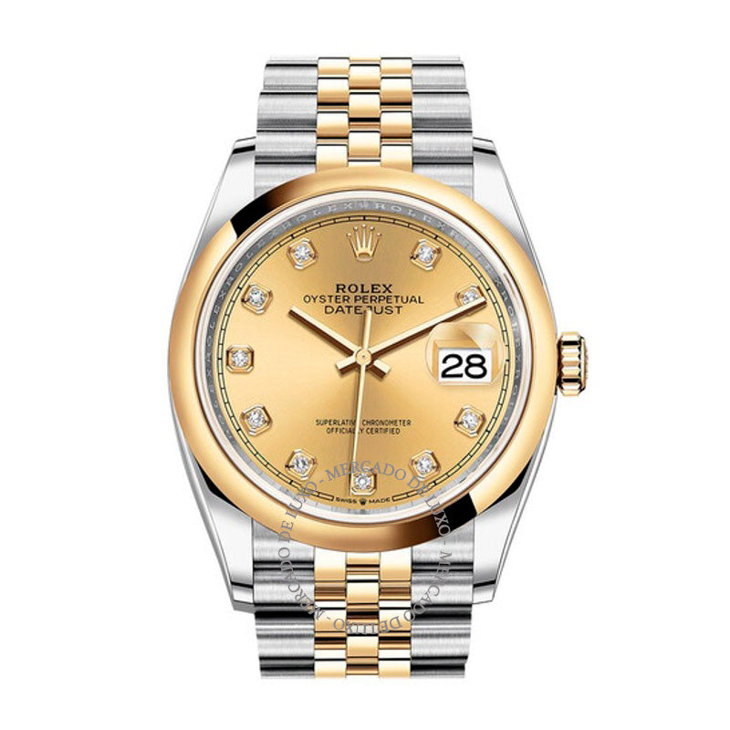 Relógio Datejust 36 Champagne Mostrador de Diamante 36 mm - Mercado de Luxo - O Maior E-Commerce de Bens, Produtos e Serviços de Luxo do Brasil.