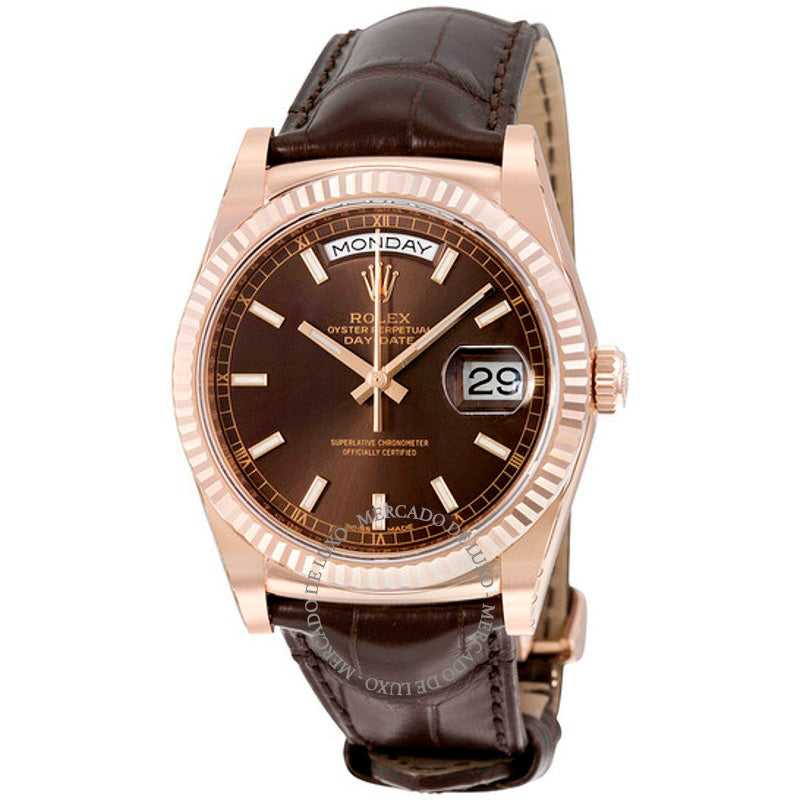 Relógio Mostrador Day-Date President Chocolate 36 mm - Mercado de Luxo - O Maior E-Commerce de Bens, Produtos e Serviços de Luxo do Brasil.