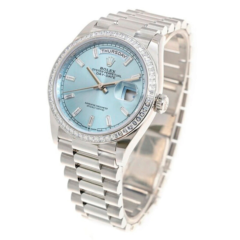 Relógio Day-Date 36 Mostrador de Diamante Azul Gelo 36 mm - Mercado de Luxo - O Maior E-Commerce de Bens, Produtos e Serviços de Luxo do Brasil.
