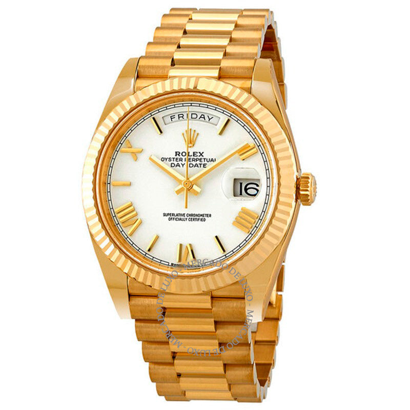 Relógio Day-Date 40 Automático Mostrador Branco 40 mm - Mercado de Luxo - O Maior E-Commerce de Bens, Produtos e Serviços de Luxo do Brasil.
