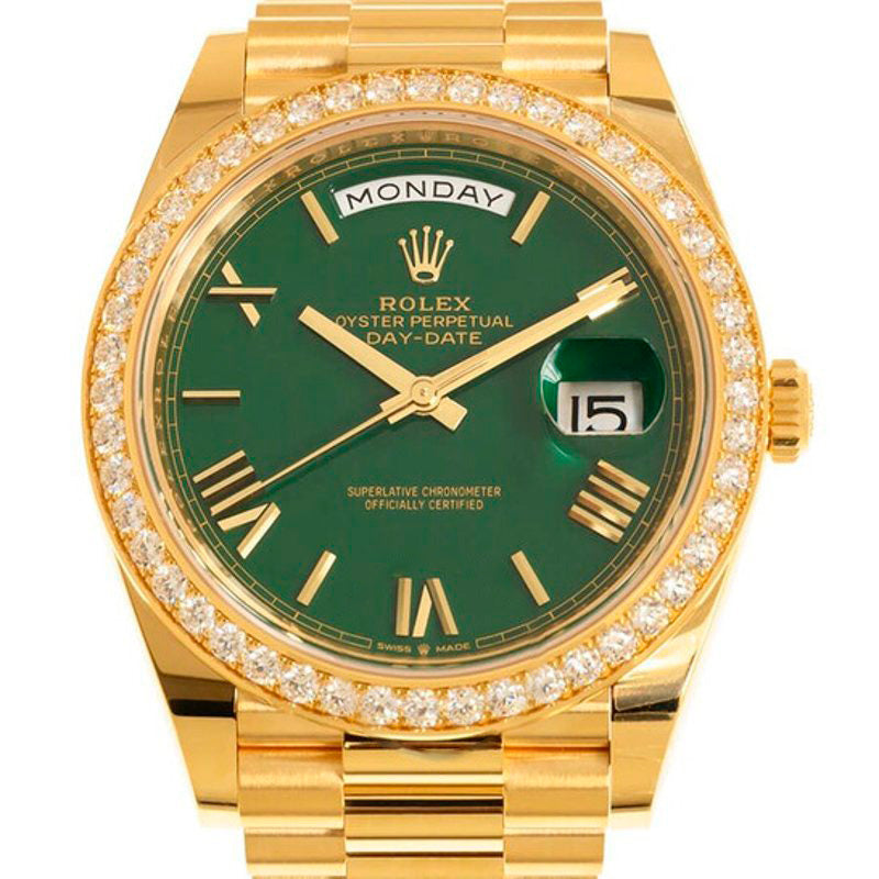 Relógio Day-Date 40 Automático Mostrador Verde 40 mm - Mercado de Luxo - O Maior E-Commerce de Bens, Produtos e Serviços de Luxo do Brasil.