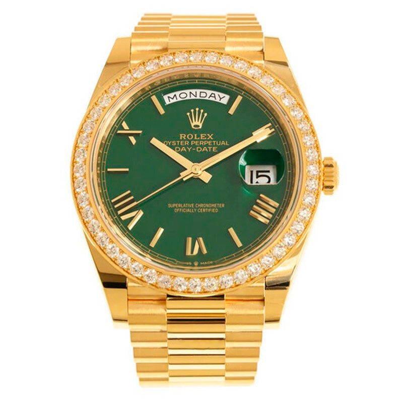 Relógio Day-Date 40 Automático Mostrador Verde 40 mm - Mercado de Luxo - O Maior E-Commerce de Bens, Produtos e Serviços de Luxo do Brasil.