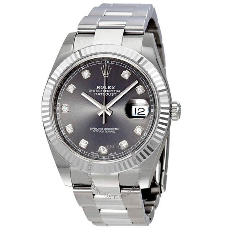 Relógio Datejust 41 Mostrador de diamantes de ródio 41 mm - Mercado de Luxo - O Maior E-Commerce de Bens, Produtos e Serviços de Luxo do Brasil.